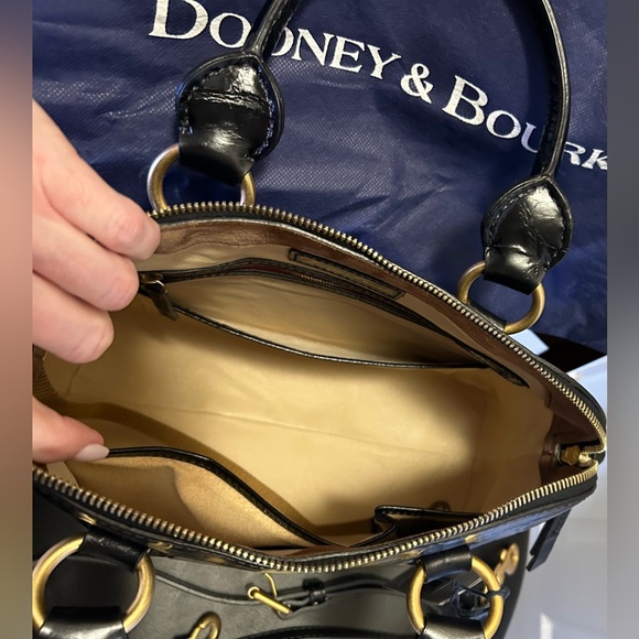 DOONEY & BOURKE CAMERON NWT, EMBOSSED CROCO SATCHEL BLACK - Picture 5 of 7